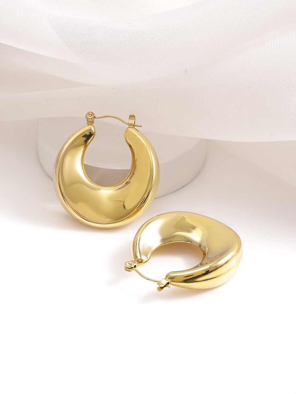 18KT Gold Plated Stainles Steel  Tarnish Free Waterproof Demi-Fine Hoop  Earrings Hoop