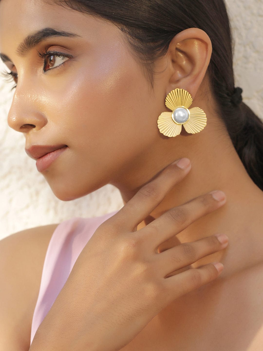 18KT Gold Plated Stainless Steel Tarnish Free Waterproof Demi-Fine Stud Earrings