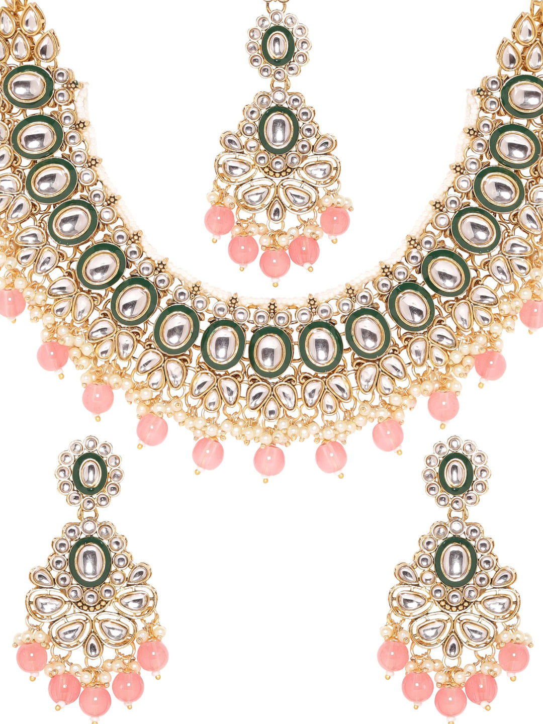 Copy of Rubans Kundan Pearl Necklace Set Necklaces, Necklace Sets, Chains & Mangalsutra