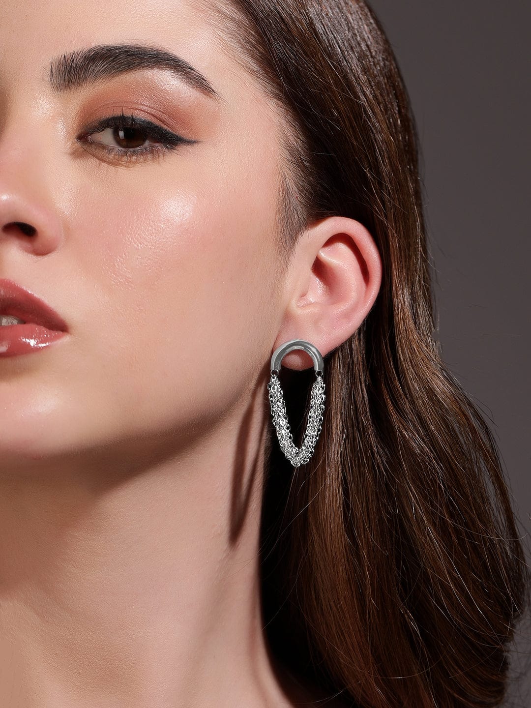 Glamour Steel Elegance: Western Drop Stainless Steel Earrings Earrings