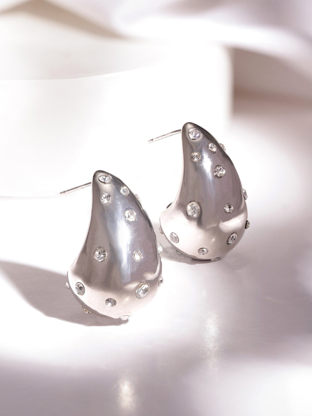 Rodium Silver Plated With zircon stone studded Earrings Earrings