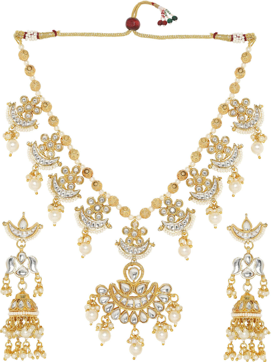 Rubans 22k Gold plated Kundan studded pearl beaded Jewellery Set Jewellery Sets