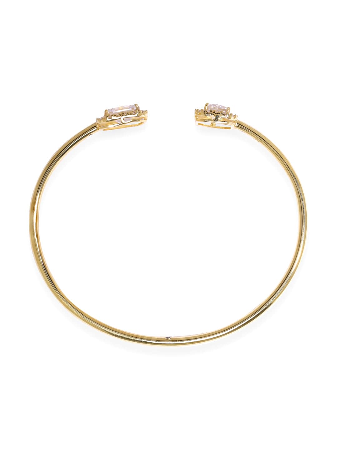 Rubans 925 Silver 18K Gold Plated Zirconia Studded Open Bracelet Bangles & Bracelets