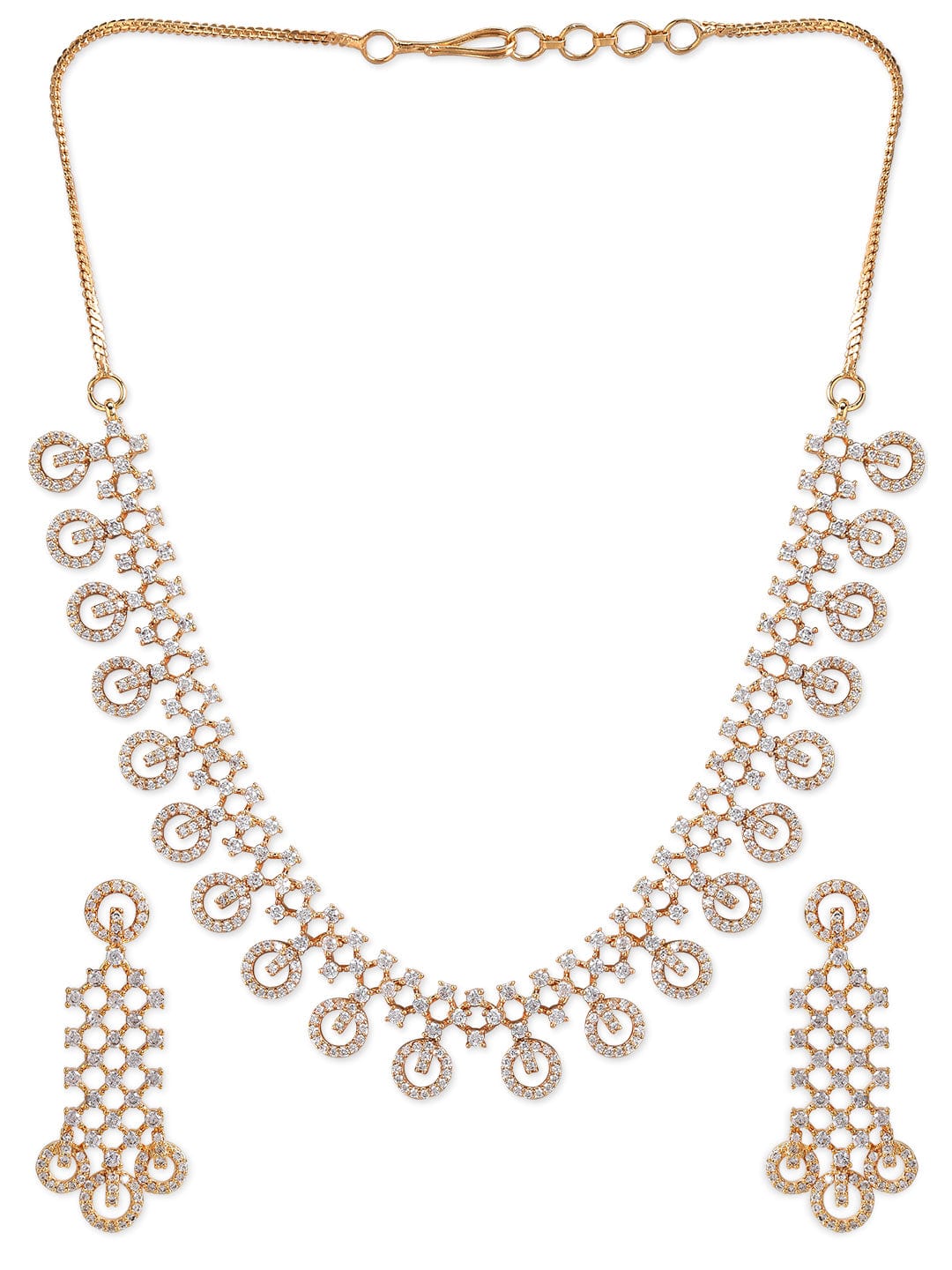 Rubans Gold Plated Handcrafted Studded Necklace Set. Necklace Set