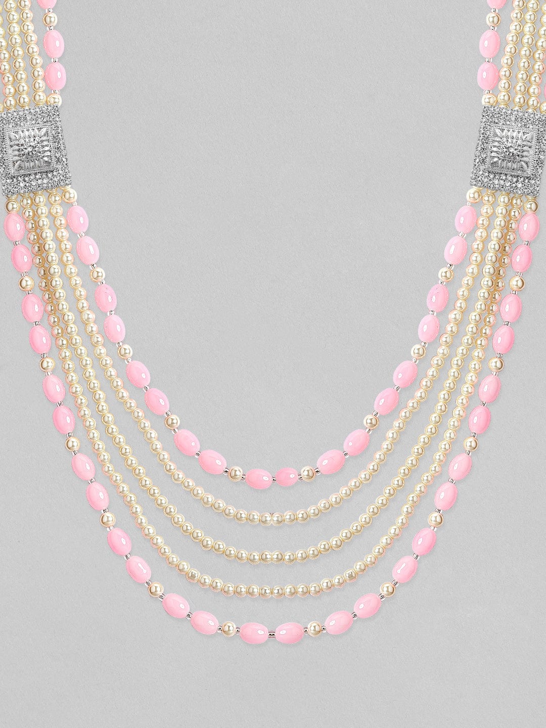 Rubans Pink & Gold Beaded Layered Mens Necklace. Chain & Necklaces