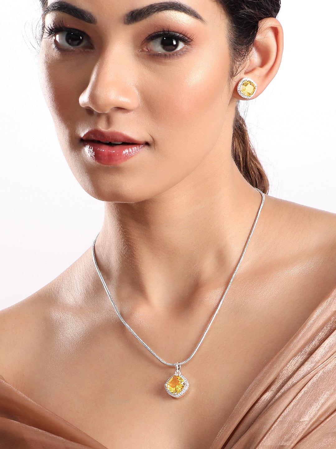 Yellow sapphire on sale pendant necklace