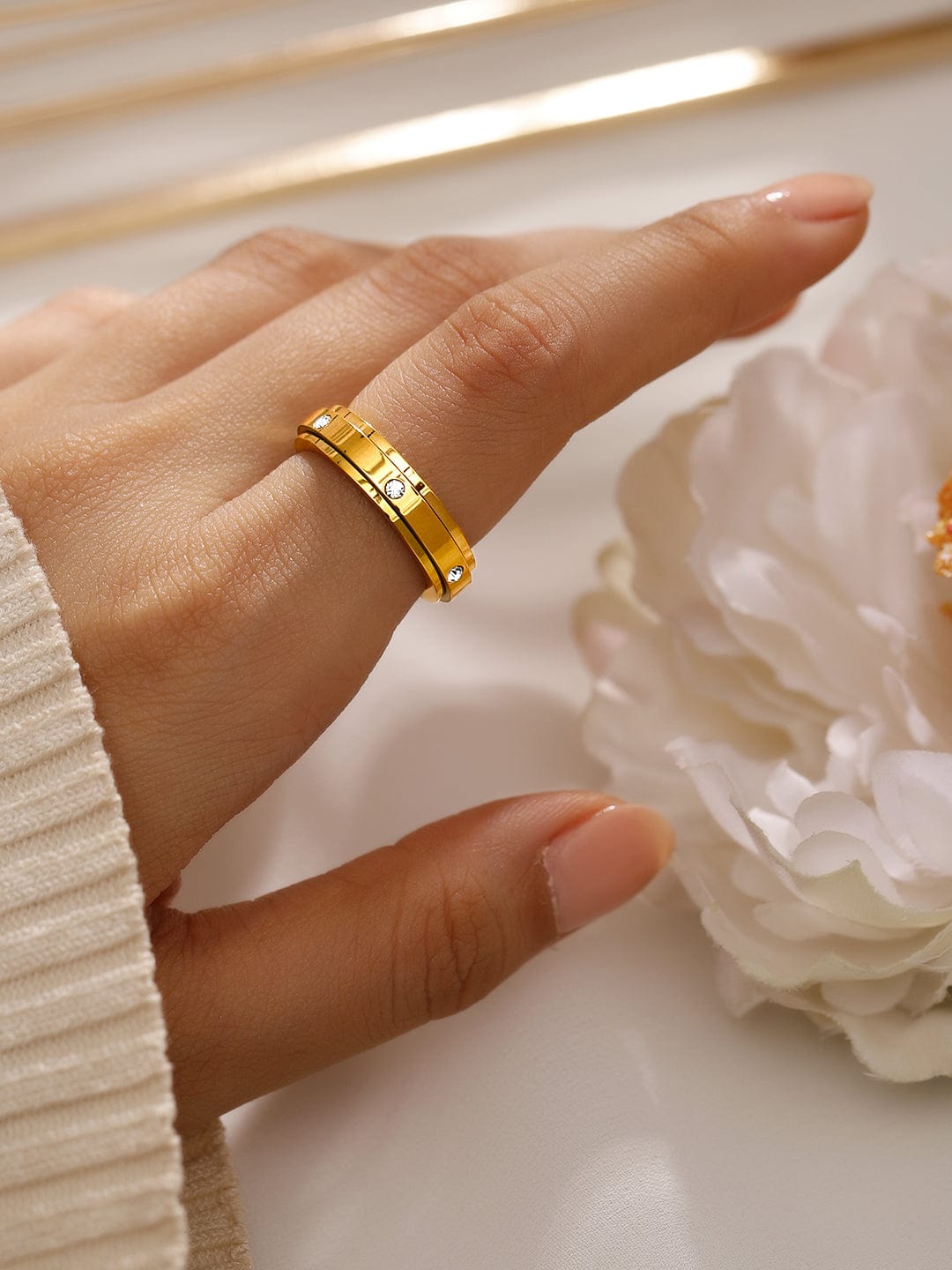 Rubans Voguish 18K Gold-Plated Stainless Steel Tarnish-Free Waterproof