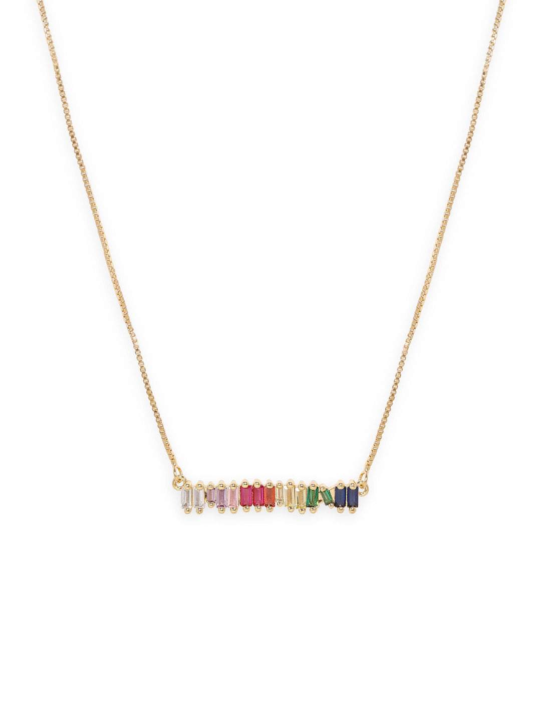 Rubans Voguish 22K Gold Plated Tarnish-free Multicolour zirconia Sleek necklace Necklaces, Chains & necklace