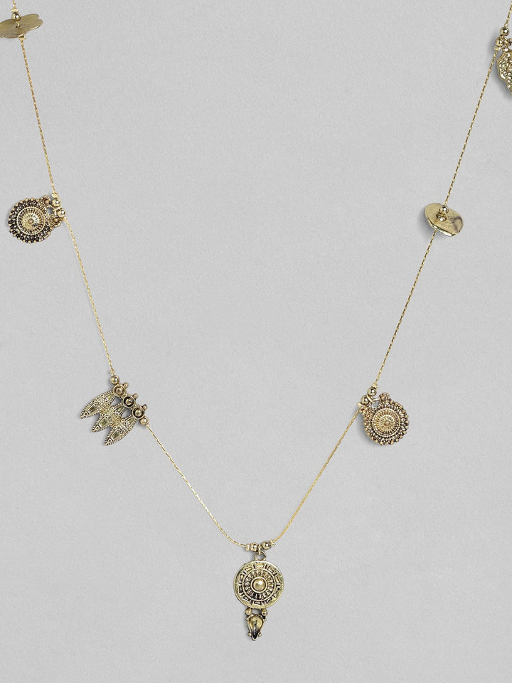 Rubans Voguish Antique Polished Charm Necklace. Chain & Necklaces