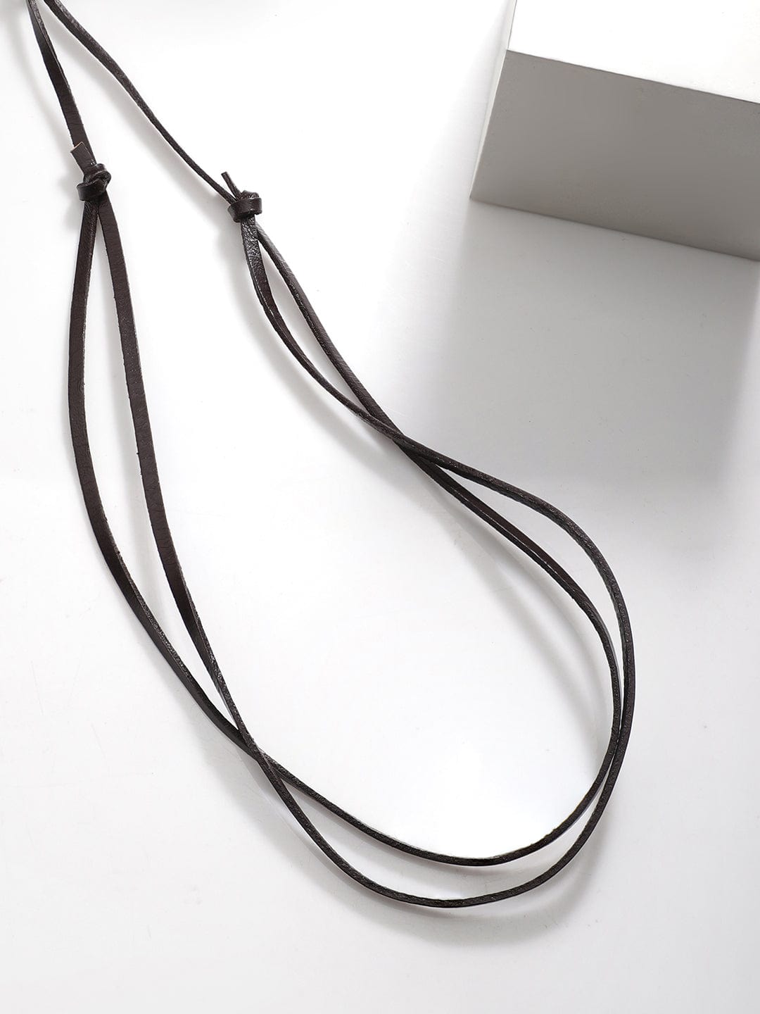 Rubans Voguish Men Brown Lather Adjustable Necklace With Arrow Pendant. Necklace and Chains