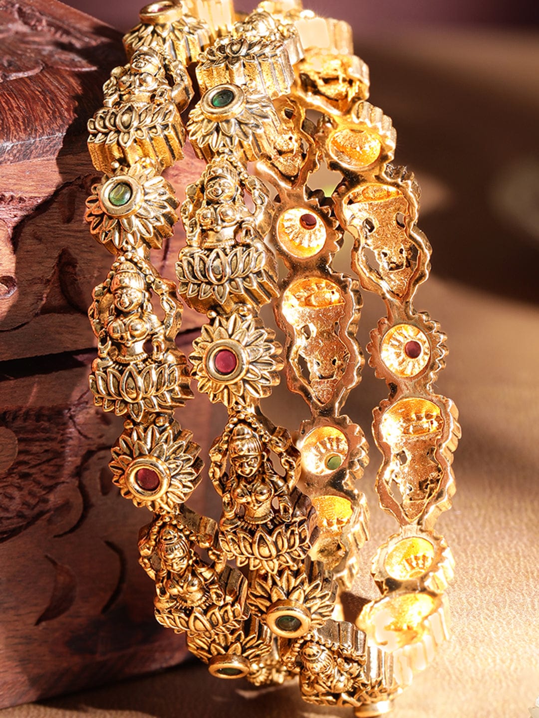 Set of 2, 22K Gold plated temple bangle Bangles & Bracelets