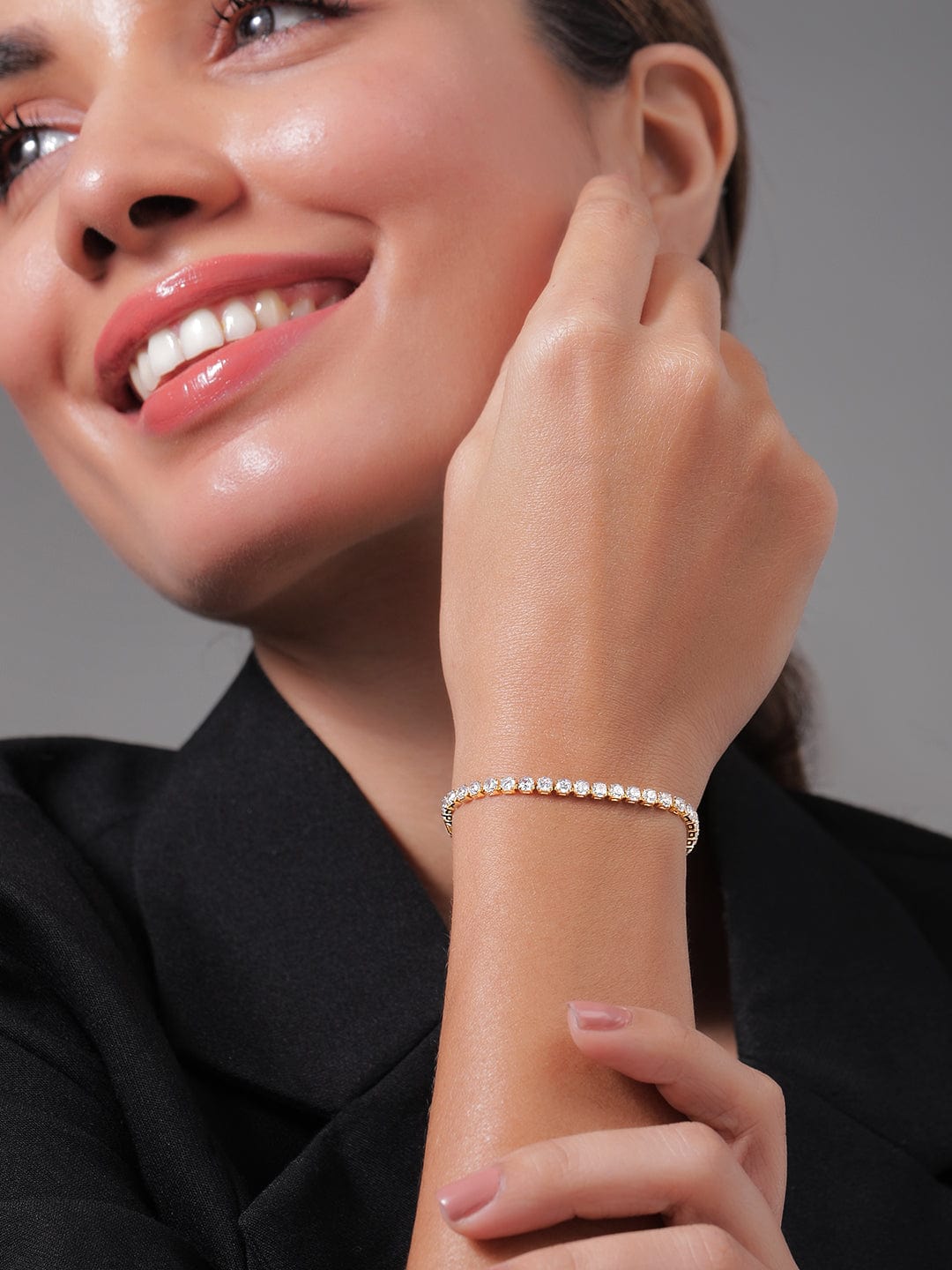 Voguish 22K Gold Plated AD Cubic Zirconia Studded Delicate