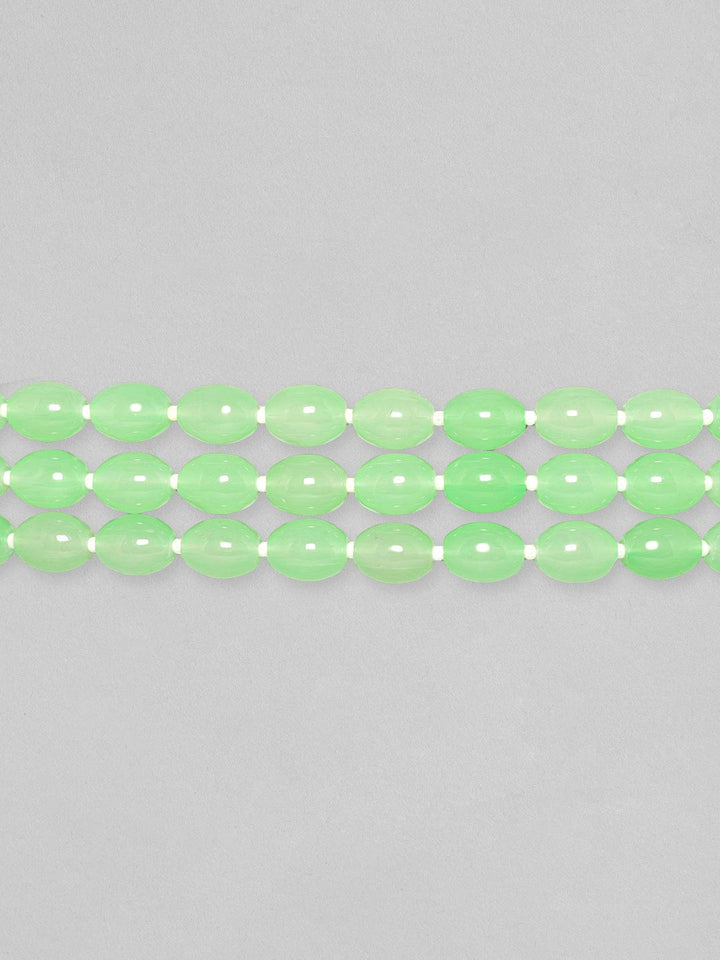 Rubans Kundan Green Beads Choker. Chain & Necklaces