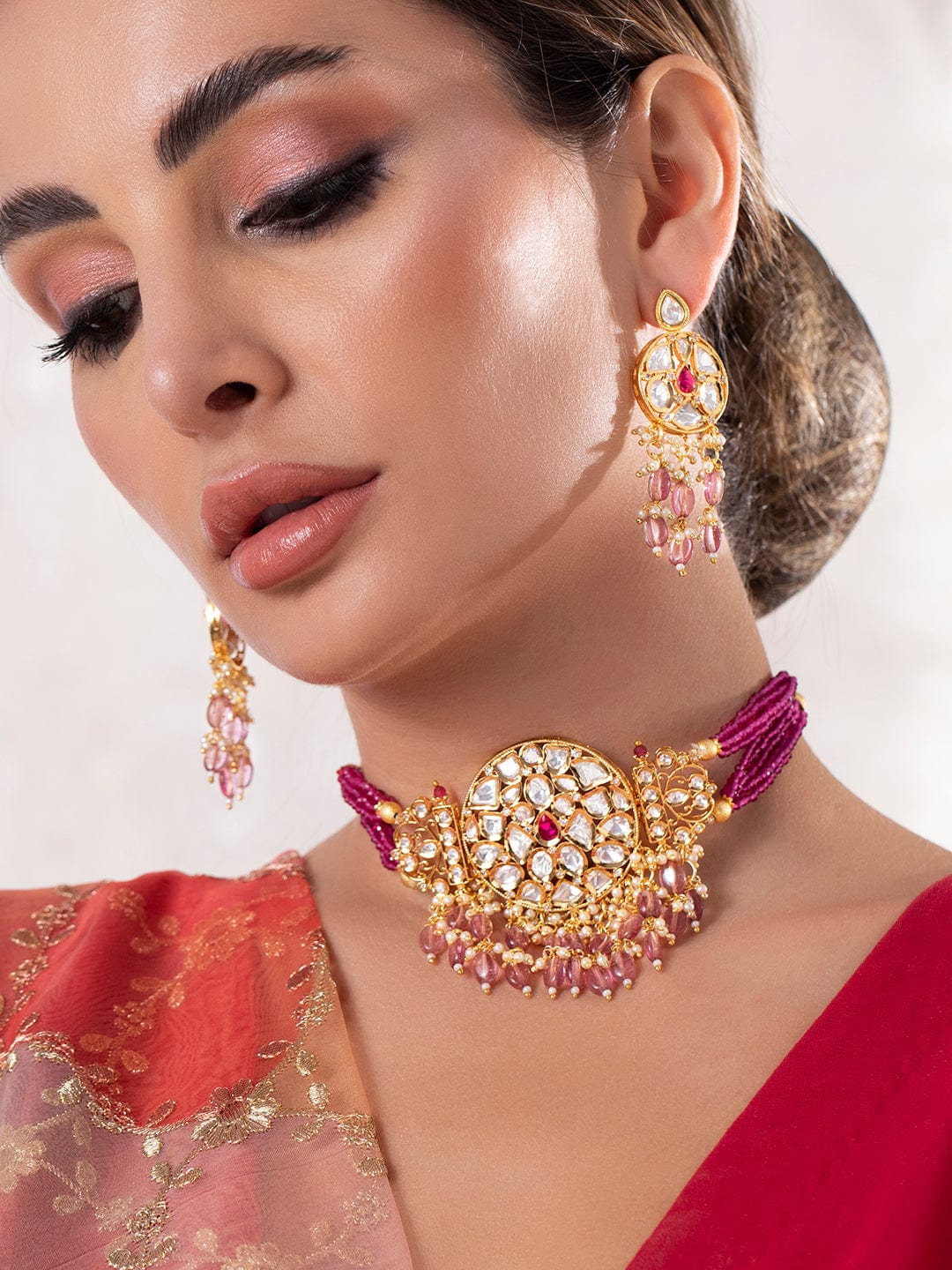 Buy Choker Necklace Online  Artificial Jewellery Set Online - Rubans