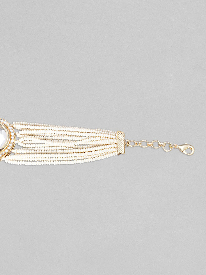 Rubans Pearls With Kundan Work Traditional Bracelet Bangles & Bracelets