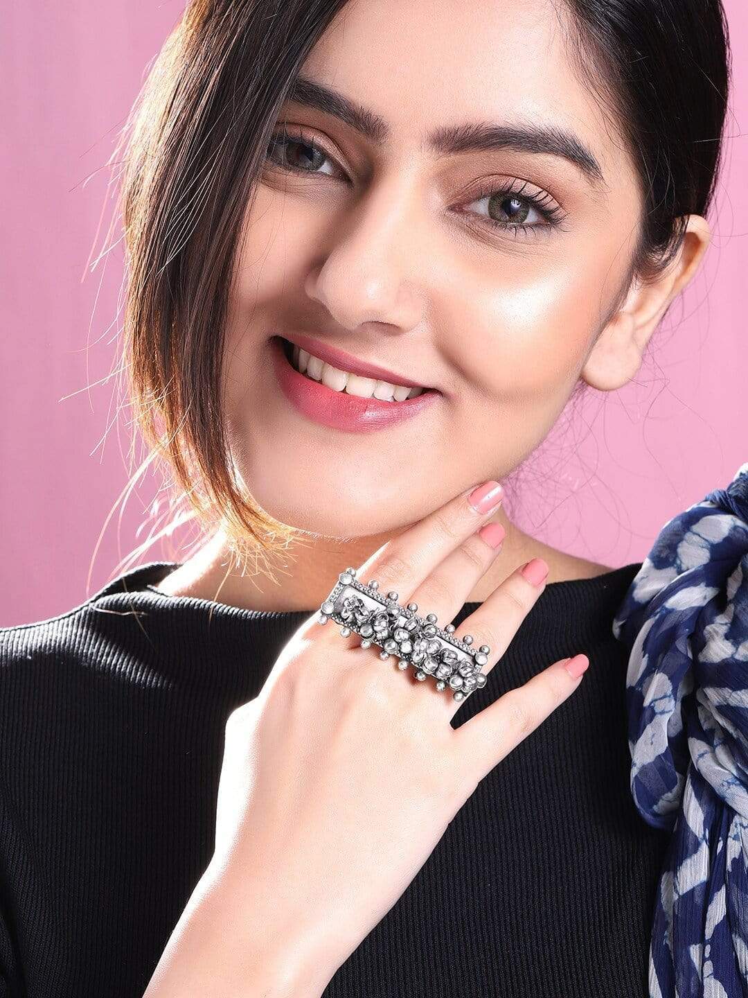 The Magic Of Oxidized Jewellery The Perfect Pairing For White Holi Ou The Magic Of Oxidized Jewellery The Perfect Pairing For White Holi Ou