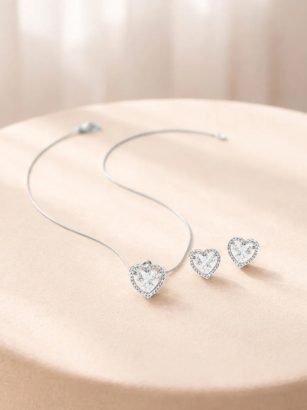 Glittering Hearts Pendant Set & Perfume Gift Box