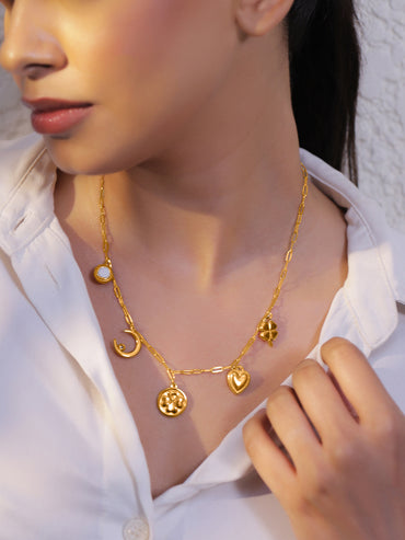 Gold Multi-Charm Necklace