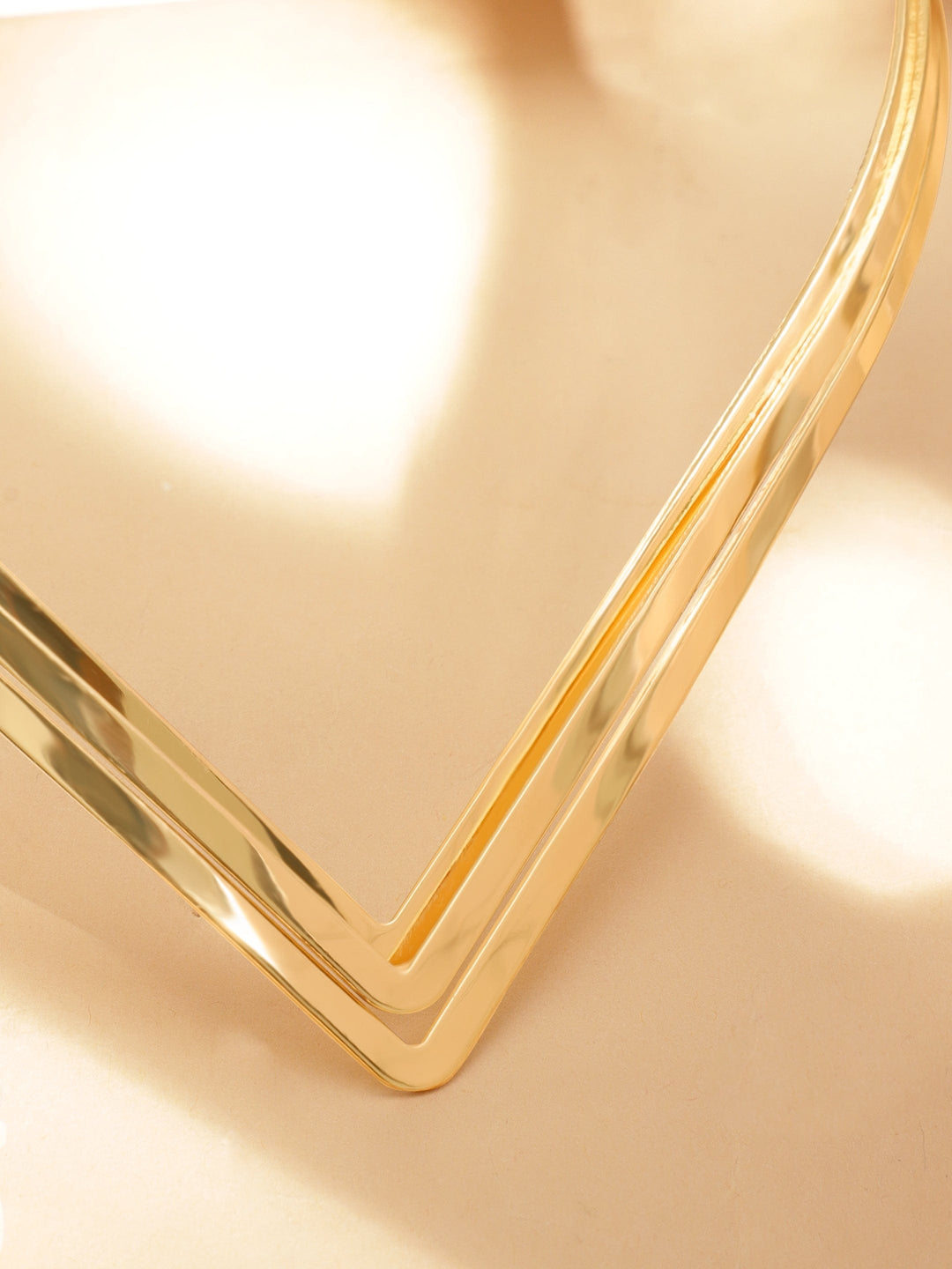 18 KT Gold-Plated Elegant V-Shaped Torque Choker Choker, Choker set & Kundan Choker set