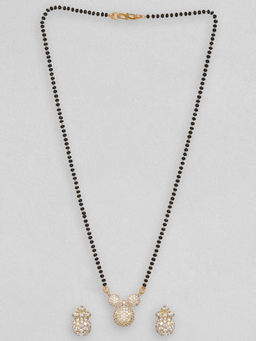 18 KT Gold Plated Zirconia Studded Mangalsutra Necklaces, Necklace Sets, Chains & Mangalsutra