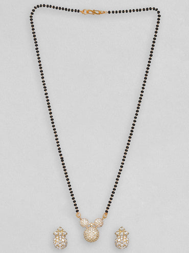 18 KT Gold Plated Zirconia Studded Mangalsutra Necklaces, Necklace Sets, Chains & Mangalsutra