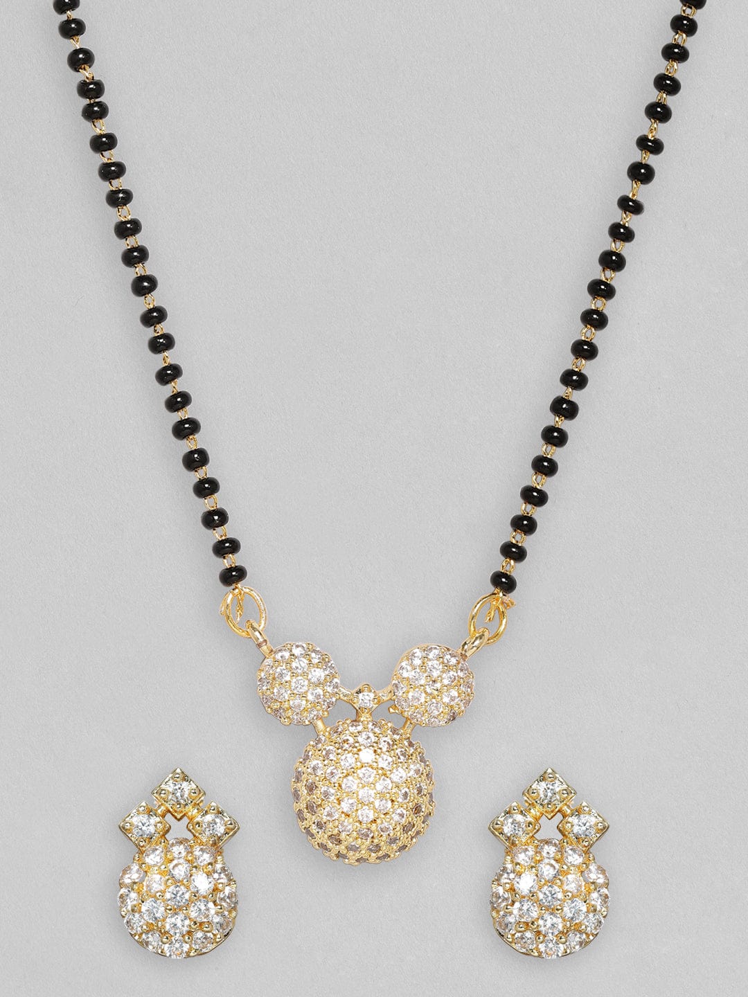 18 KT Gold Plated Zirconia Studded Mangalsutra Necklaces, Necklace Sets, Chains & Mangalsutra