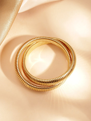 18k Gold palted tarnish free water proof shimmmering Swirls Bracelet Bangles & Bracelets