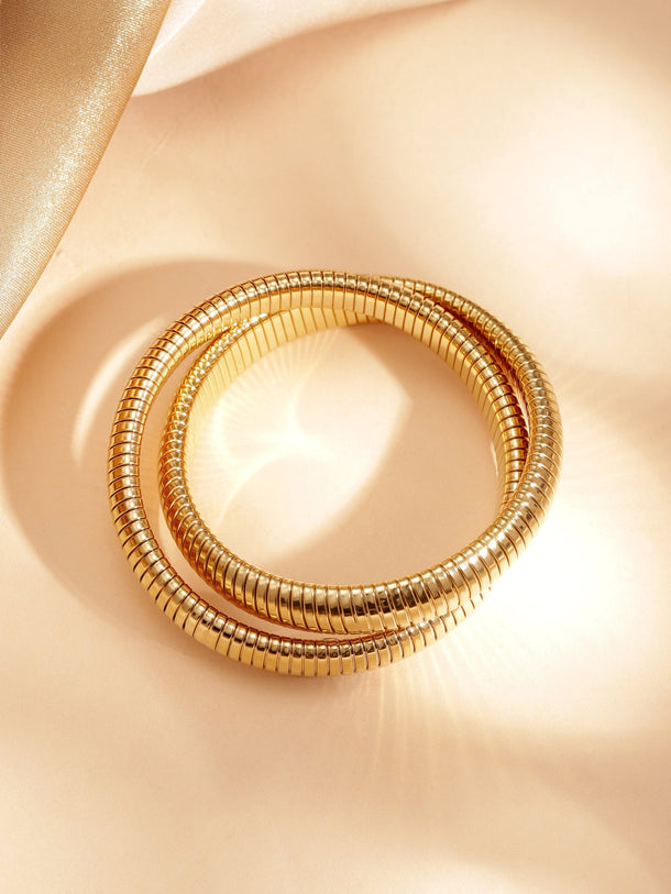 18k Gold palted tarnish free water proof shimmmering Swirls Bracelet Bangles & Bracelets