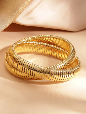 18k Gold palted tarnish free water proof shimmmering Swirls Bracelet Bangles & Bracelets