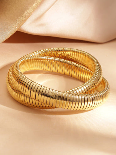 18k Gold palted tarnish free water proof shimmmering Swirls Bracelet Bangles & Bracelets