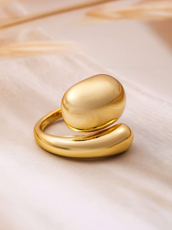 18K Gold Plated Bold Sculptural Statement Ring Ring