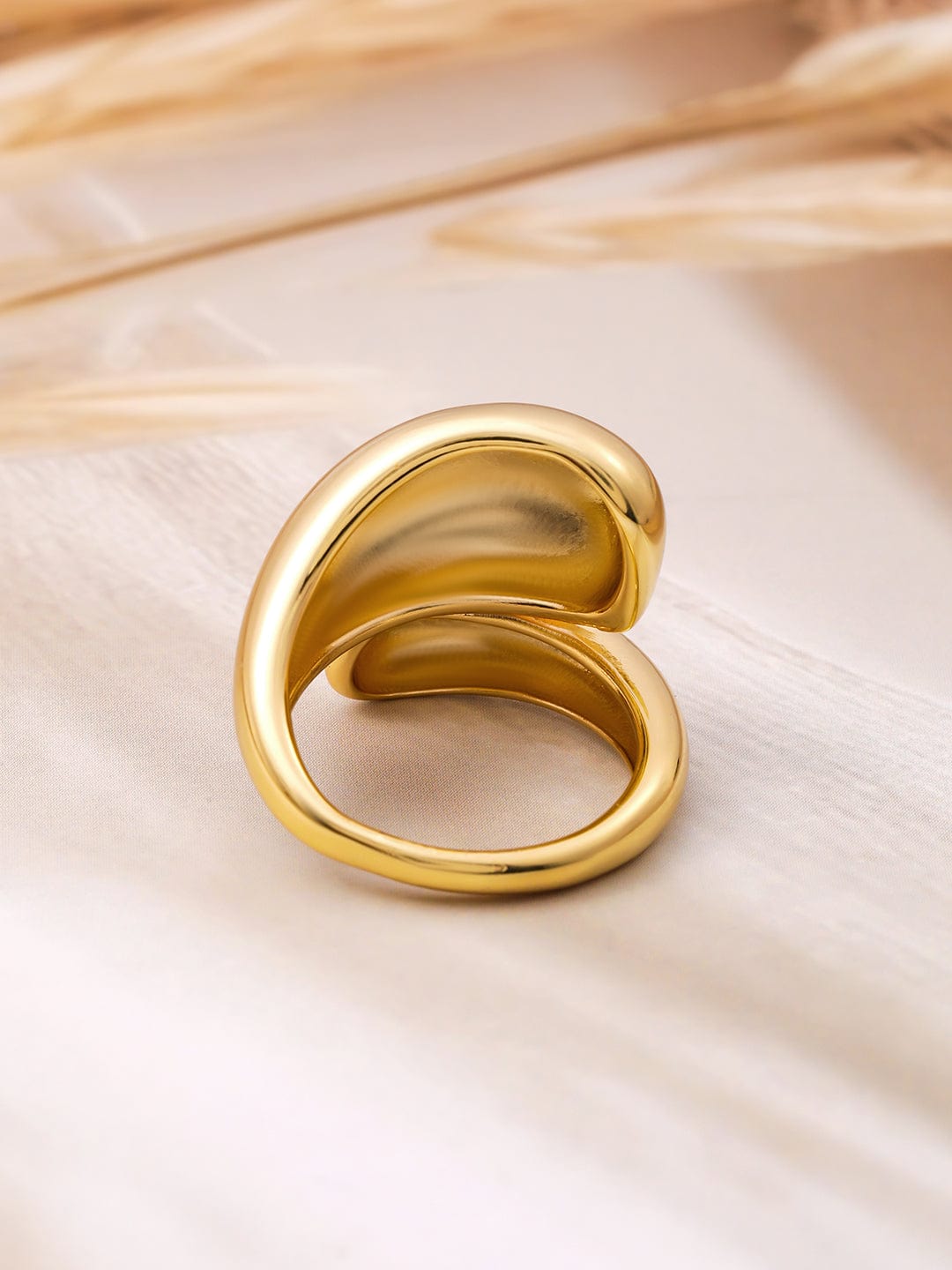 18K Gold Plated Bold Sculptural Statement Ring Ring