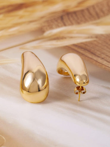 18K Gold Plated Copper Statement Stud Earrings Earrings