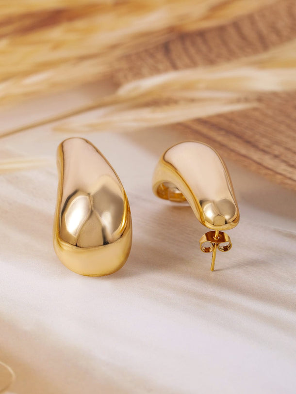 18K Gold Plated Copper Statement Stud Earrings Earrings