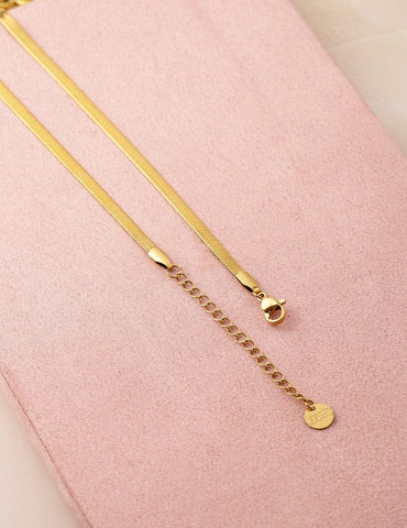 18K Gold-Plated Stainless Steel Tarnish-Free Waterproof Bow Design Chain Necklace Necklace & Chains