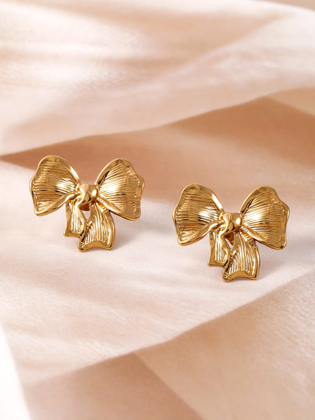 18K Gold Plated Stainless Steel Tarnish-Free Waterproof Bow Stud Earrings Stud Earrings