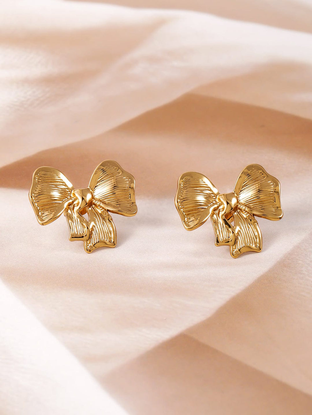 18K Gold Plated Stainless Steel Tarnish-Free Waterproof Bow Stud Earrings Stud Earrings