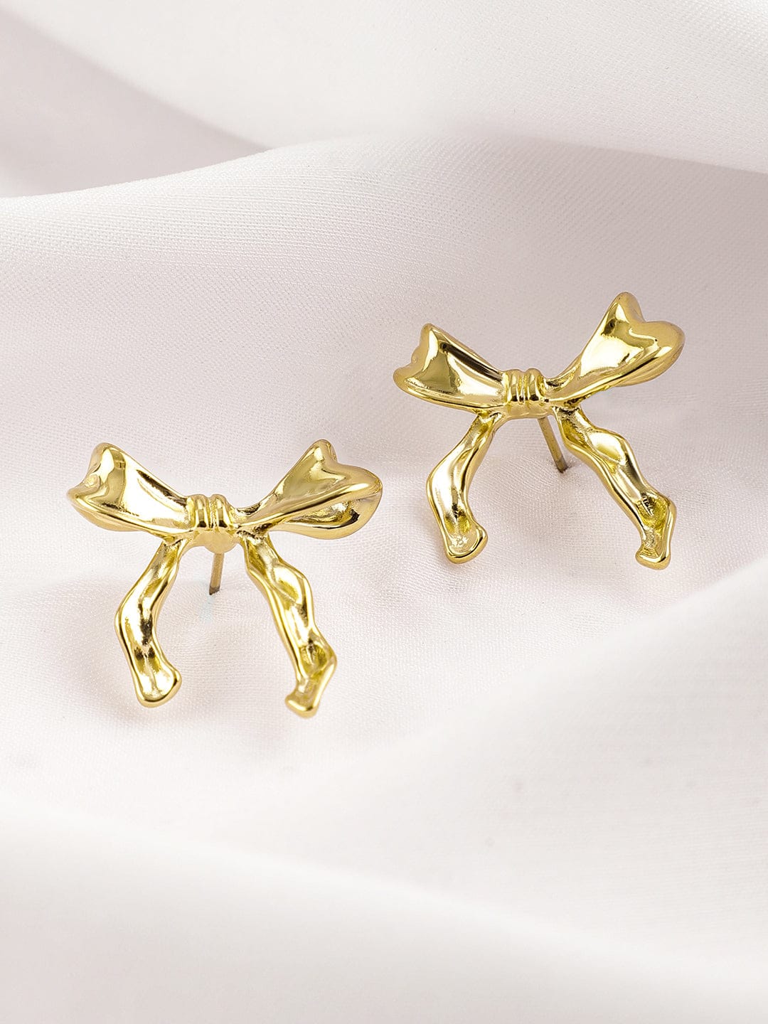 18K Gold Plated Stainless Steel Tarnish Free Waterproof Bowknot Studs Stud Earrings