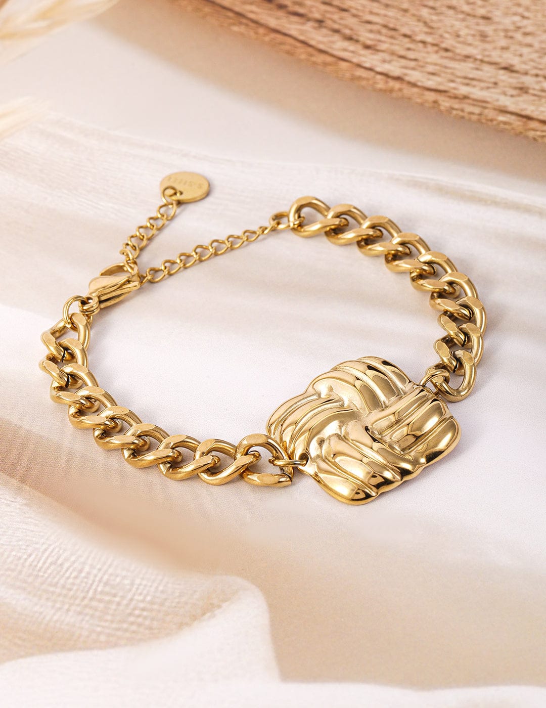 18K Gold Plated Stainless Steel Tarnish-Free Waterproof Chunky Chain Bracelet Bracelet