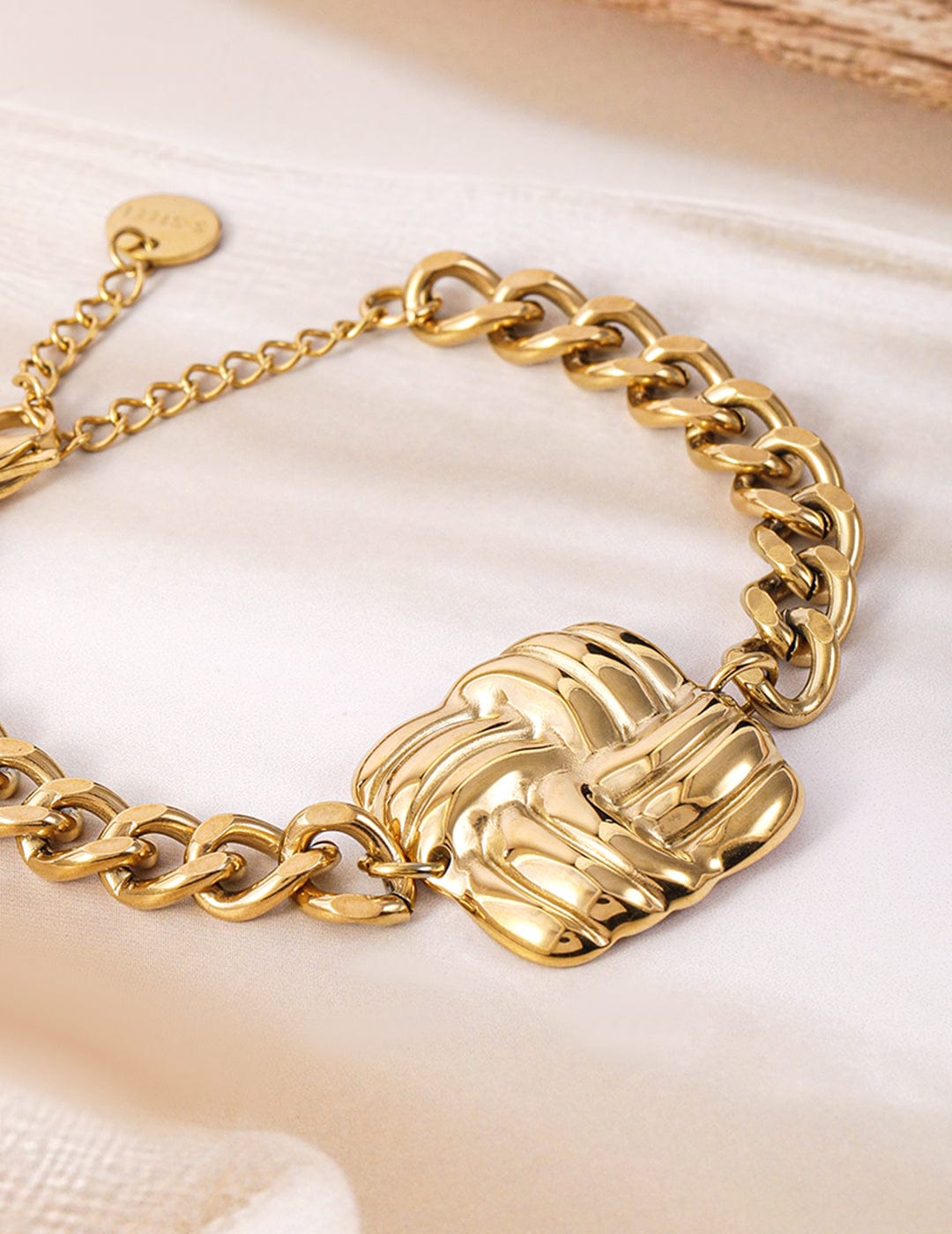 18K Gold Plated Stainless Steel Tarnish-Free Waterproof Chunky Chain Bracelet Bracelet