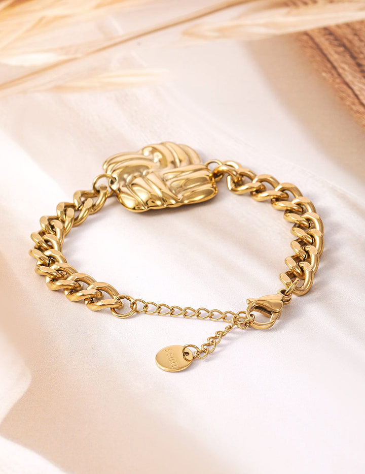 18K Gold Plated Stainless Steel Tarnish-Free Waterproof Chunky Chain Bracelet Bracelet