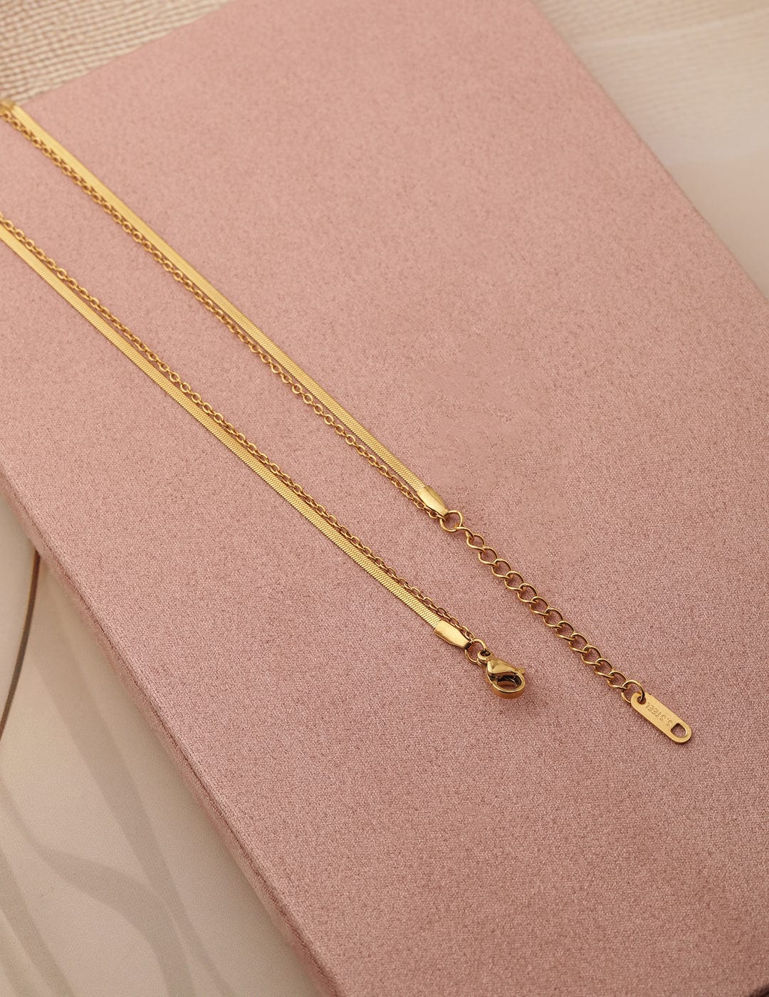 18K Gold-Plated Stainless Steel Tarnish-Free Waterproof Dual-Layered Necklace Chain & Necklace