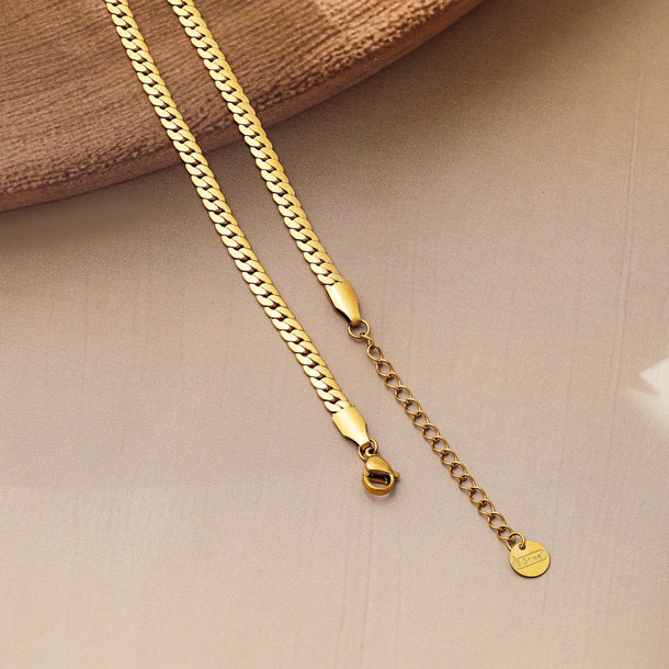 18K Gold Plated Stainless Steel Tarnish-Free Waterproof  Emerald CZ Studded Necklace Necklace & Chains