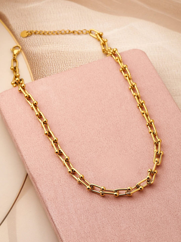 18K Gold-Plated Stainless Steel Tarnish-Free Waterproof Link Chain Necklace Chain & Necklace