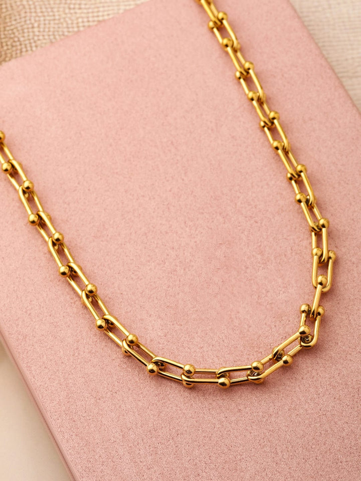 18K Gold-Plated Stainless Steel Tarnish-Free Waterproof Link Chain Necklace Chain & Necklace