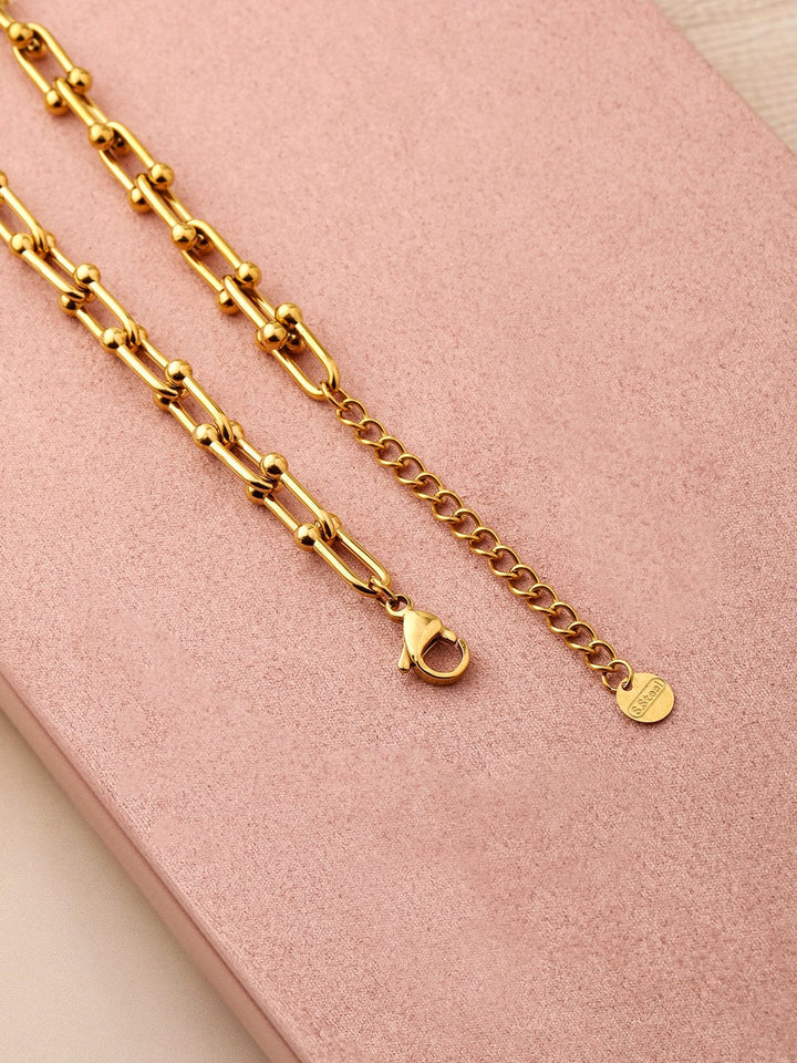 18K Gold-Plated Stainless Steel Tarnish-Free Waterproof Link Chain Necklace Chain & Necklace