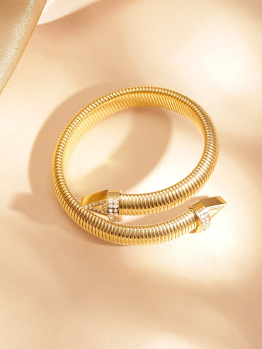 18k Gold Plated Tarnish free stainless steel water proof Gaze of Glamour Bracelet Earrings
