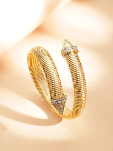 18k Gold Plated Tarnish free stainless steel water proof Gaze of Glamour Bracelet Earrings