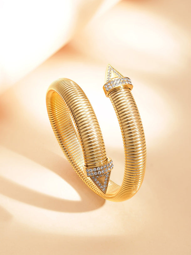 18k Gold Plated Tarnish free stainless steel water proof Gaze of Glamour Bracelet Earrings