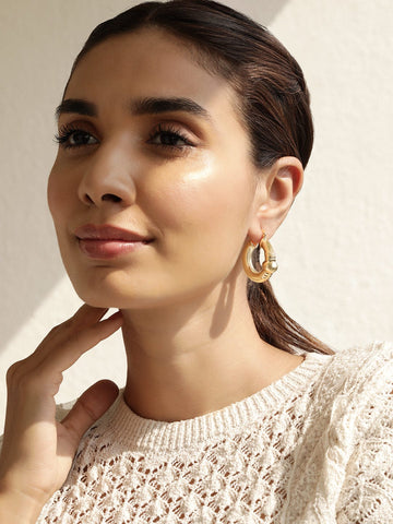 18k Gold plated Tarnish free water proof Infinite Iris hoop Earring Earrings